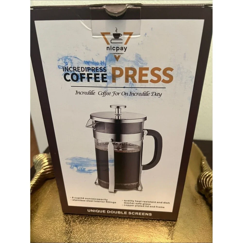 #2239** Incredible Coffee Press - Brown Finish by unique double screen